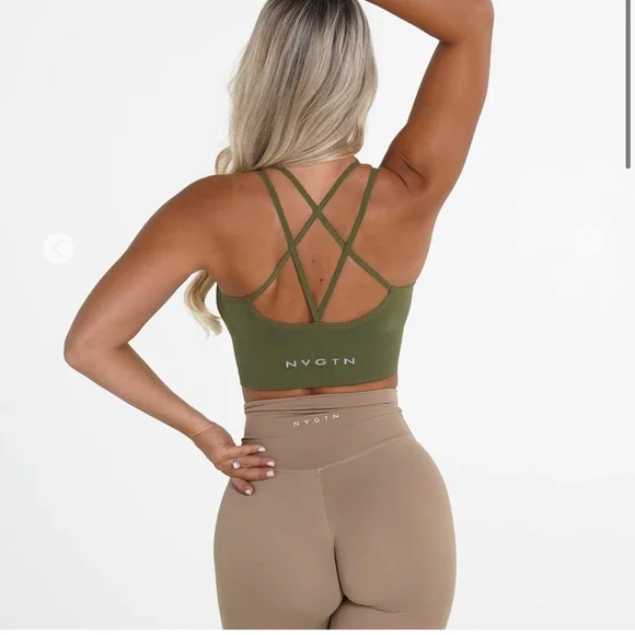 Khaki Flourish Seamless Bra NVGTN - Picture 4 of 4